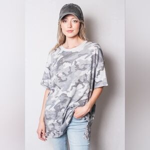 Gray Camouflage Women's Top